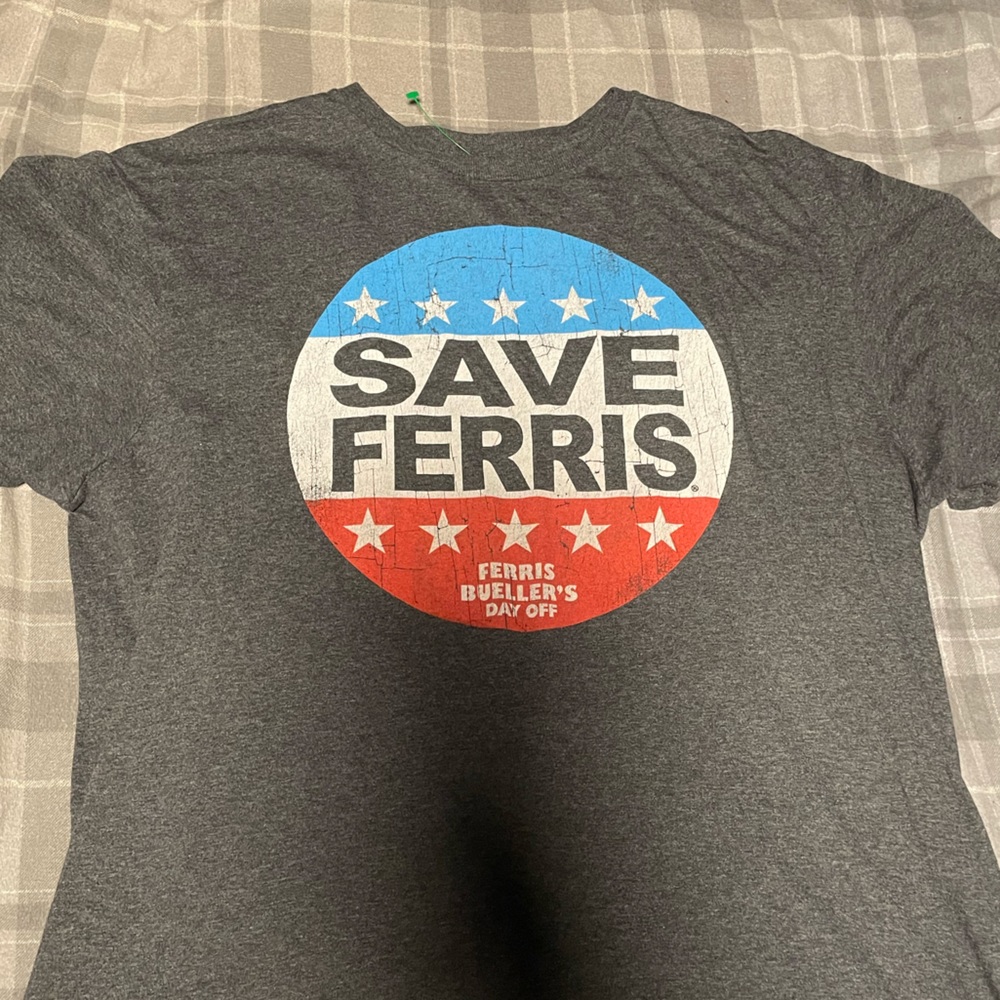 Vintage T Shirt SAVE FERRIS Ferris Bueller's Day Off Gray T Shirt Size L